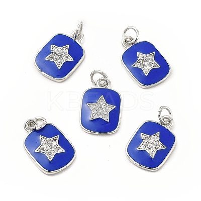 Brass Micro Pave Cubic Zirconia Pendants KK-E068-VB443-1-1