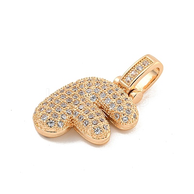 Brass Micro Pave Clear Cubic Zirconia Pendants KK-B099-01G-F-1