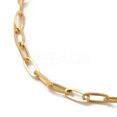 Ion Plating(IP) 304 Stainless Steel Paperclip Chain Bracelet for Women LS-BJEW-G667-05G-1