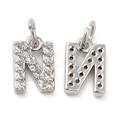 Brass Micro Pave Grade AAA Cubic Zirconia Charms LS-ZIRC-P067-11P-N-NR-1