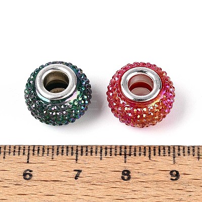 Large Hole Resin Rhinestone European Beads OPDL-T003-01H-1