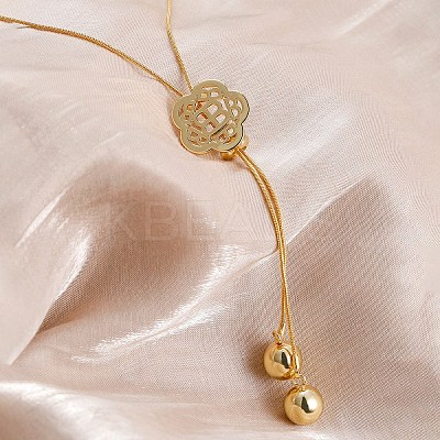 Elegant Hollow Flower Y-Shaped Chain Pendant Lariat Necklaces for Autumn/Winter RX2303-4-1