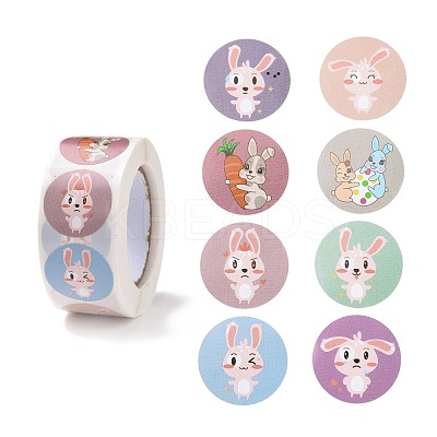 8 Patterns Easter Theme Self Adhesive Paper Sticker Rolls DIY-C060-03G-1