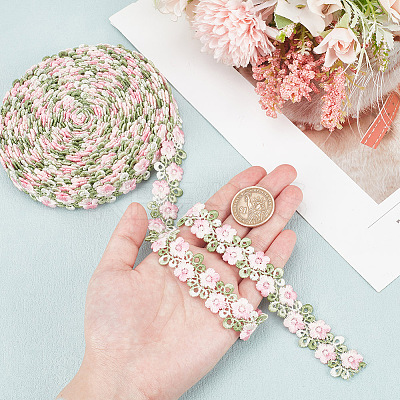 7.5 Yards Flower Polyester Lace Ribbon OCOR-AR0001-62B-1