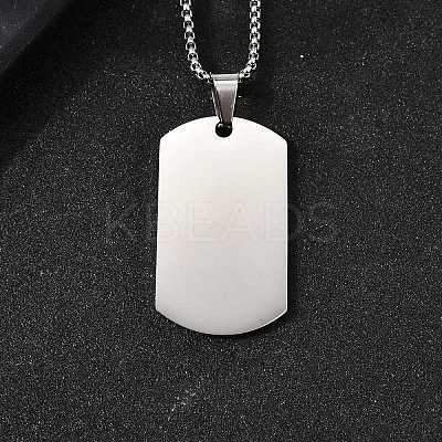 304 Stainless Steel Blank Pendant Necklaces NJEW-P329-04A-P-1