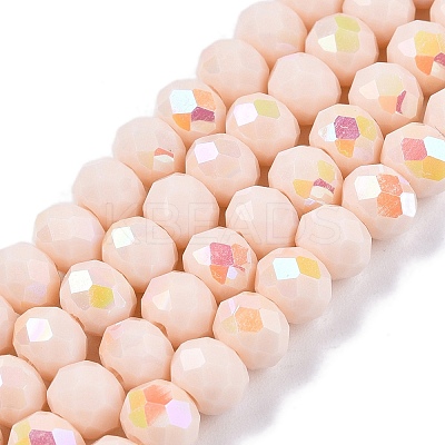 Electroplate Opaque Solid Color Glass Beads Strands LS-EGLA-A044-P6mm-L05-1