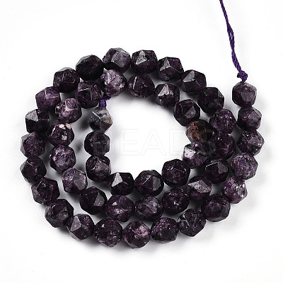 Dyed Natural Sesame Jasper Beads Strands G-T139-8mm-47K-1
