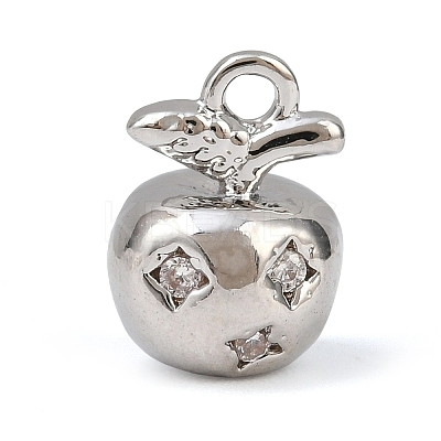 Brass Micro Pave Clear Cubic Zirconia Charms KK-G545-18P-1