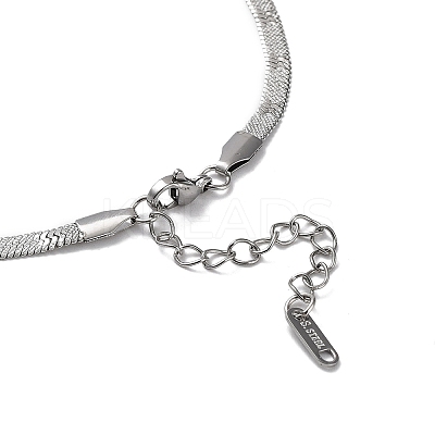 Non-Tarnish 304 Stainless Steel Herringbone Chain Necklace NJEW-D045-10P-1