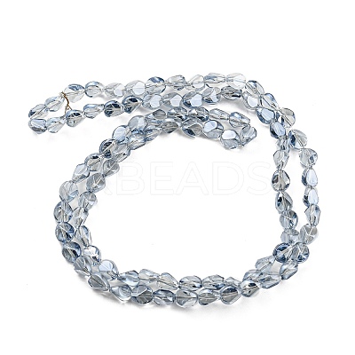Pearl Luster Plated Electroplate Transparent Glass Beads Strands EGLA-G037-04A-PL02-1