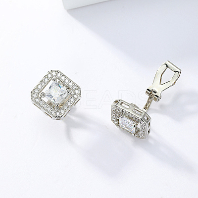 Brass Rhinestone Clip-on Earrings SZ0570-1