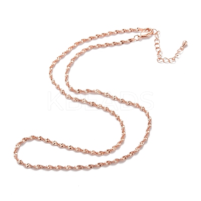 Brass Rope Chain Necklaces NJEW-K123-12RG-1
