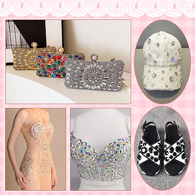 100Pcs 5 Colors Resin Sew On Rhinestones DIY-GA0007-24B-1