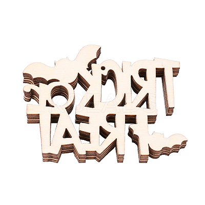 Trick or Treat Halloween Blank Wooden Cutouts Ornaments WOOD-L010-03-1