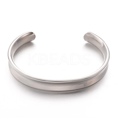 Tarnish Resistant 304 Stainless Steel Cuff Bangles LS-BJEW-G478-P-1