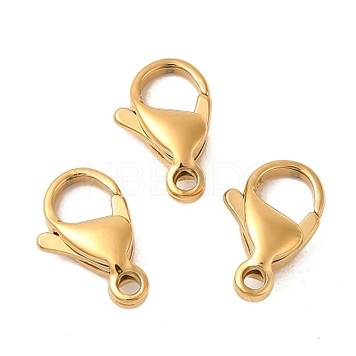 Ion Plating(IP) 304 Stainless Steel Lobster Claw Clasps STAS-AB13-G-01-1