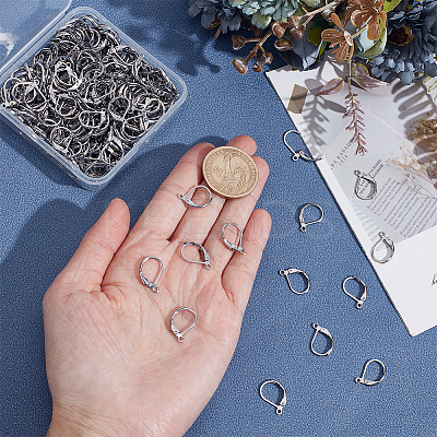 250Pcs 304 Stainless Steel Leverback Earring Findings STAS-ME0001-04-1