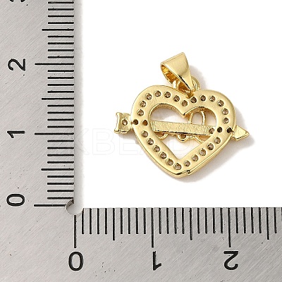 Rack Plating Brass Micro Pave Clear Cubic Zirconia Pendants KK-P267-11A-G-1
