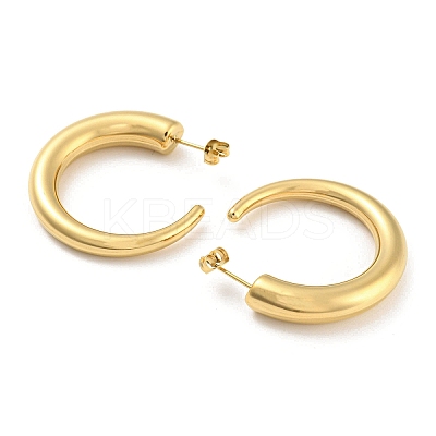 Ion Plating(IP) 304 Stainless Steel Round Stud Earrings EJEW-E288-03G-1