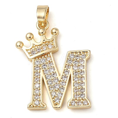 Rack Plating Brass Micro Pave Cubic Zirconia Pendants KK-D535-01M-RS-1