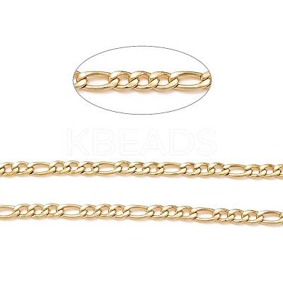 3.28 Feet Ion Plating(IP) 304 Stainless Steel Figaro Chains X-CHS-H007-30G-1