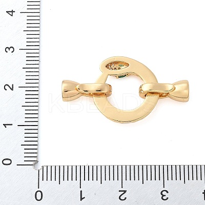 Brass Micro Pave Cubic Zirconia Fold Over Clasps KK-L289-004G-1