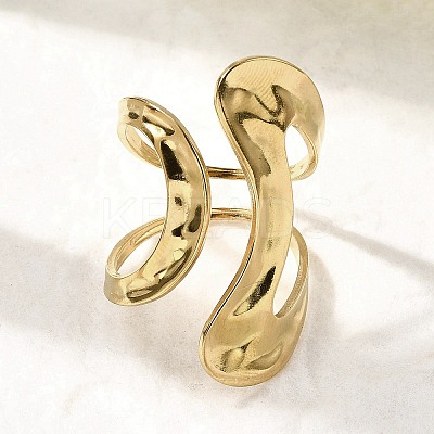 304 Stainless Steel Cuff Rings for Women RJEW-A077-01G-1