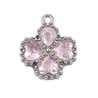 304 Stainless Steel Rhinestone Pendants STAS-E547-06E-P-1