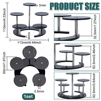 5-Slot Acrylic Jewelry Display Riser Stands ODIS-WH0061-71-1