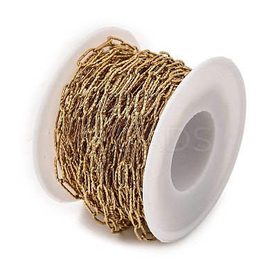 PVD Vacuum Plating 304 Stainless Steel Textured Paperclip Chains CHS-I009-01G-A-1