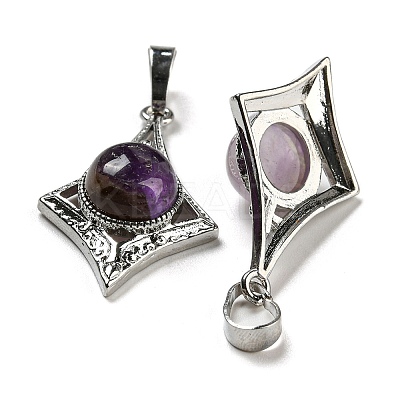 Natural Amethyst Pendants X-G-P517-03P-03-1