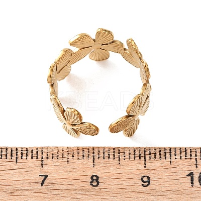 304 Stainless Steel Open Cuff Rings for Women RJEW-K309-37D-G-1