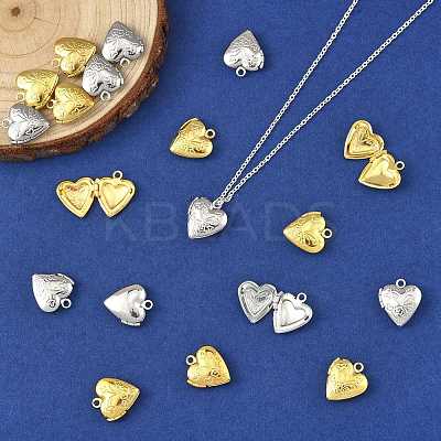 20Pcs 2 Colors Brass Locket Pendants KK-FS0001-88-1