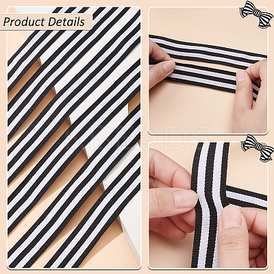 50 Yards Polyester Stripe Ribbons SRIB-WH0011-157C-1