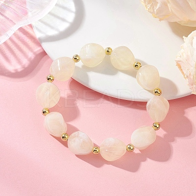 Acrylic Imitation Gemstone Beads Stretch Bracelets for Women BJEW-JB13236-01-1