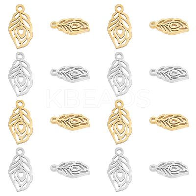 20Pcs 2 Colors 201 Stainless Steel Charms STAS-DC0008-12-1