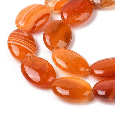 Natural Striped Agate/Banded Agate Beads Strands G-Q182-01E-1