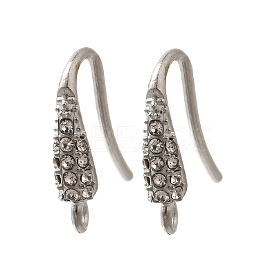 304 Stainless Steel Rhinestone Earring Hooks STAS-D310-01P-01-1