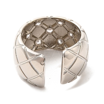 Brass Micro Pave Cubic Zirconia Open Cuff Rings RJEW-P098-25P-1