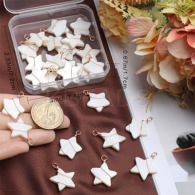 30Pcs Natural Freshwater Shell Pendants FIND-BBC0002-65-1