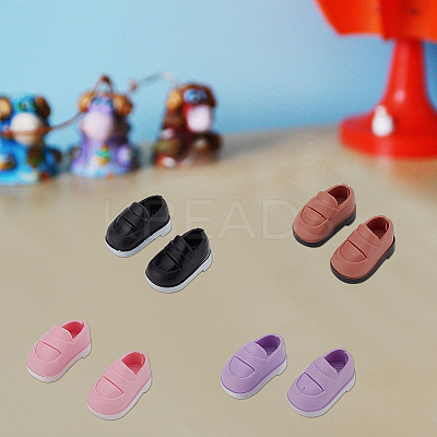 6 Pairs 6 Colors Plastic Doll Shoes AJEW-OC0004-40-1