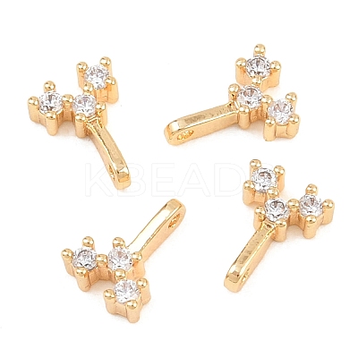 Brass Micro Pave Cubic Zirconia Charms KK-H538-19C-G-1