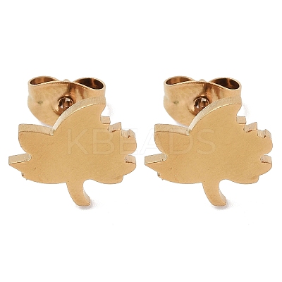 PVD Vacuum Plating 304 Stainless Steel Stud Earrings for Women EJEW-A048-42A-G-1