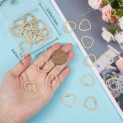 30PCS 201 Stainless Steel Pendants STAS-BBC0002-34-1