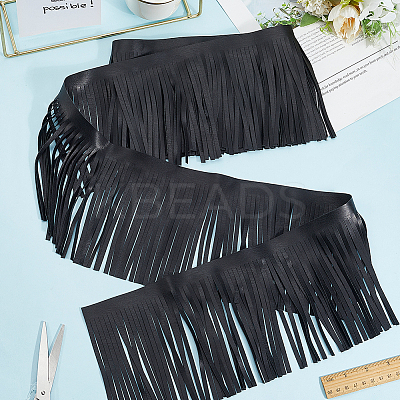 2M PU Leather Suede Fringe Trim AJEW-CY0001-58A-01-1