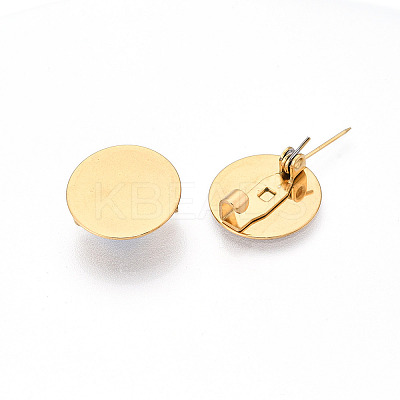 PVD Vacuum Plating 304 Stainless Steel Brooch Cabochon Settings X-STAS-E547-08J-G-1