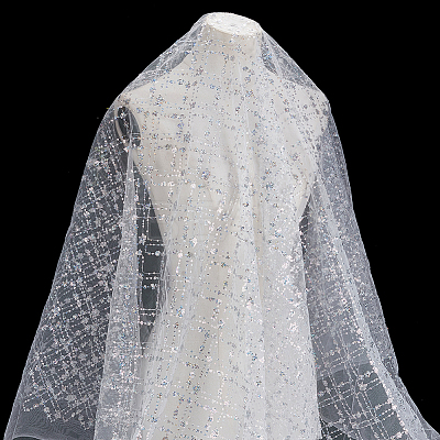 Sequin Polyester Lace Fabric DIY-WH0622-147B-1