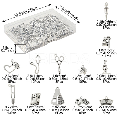 100Pcs 12 Styles Tibetan Style Zinc Alloy Pendants TIBEP-FS0001-39-1