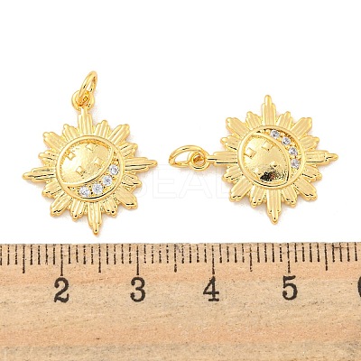 Rack Plating Brass Micro Pave Cubic Zirconia Pendants KK-C059-02G-1