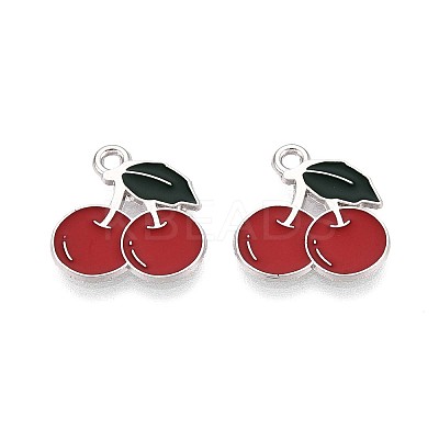 Fruit Alloy Enamel Charms PALLOY-S058-01P-10-1